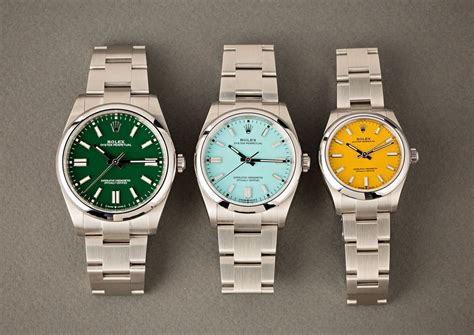 colored dial rolex oyster|rolex oyster perpetual size chart.